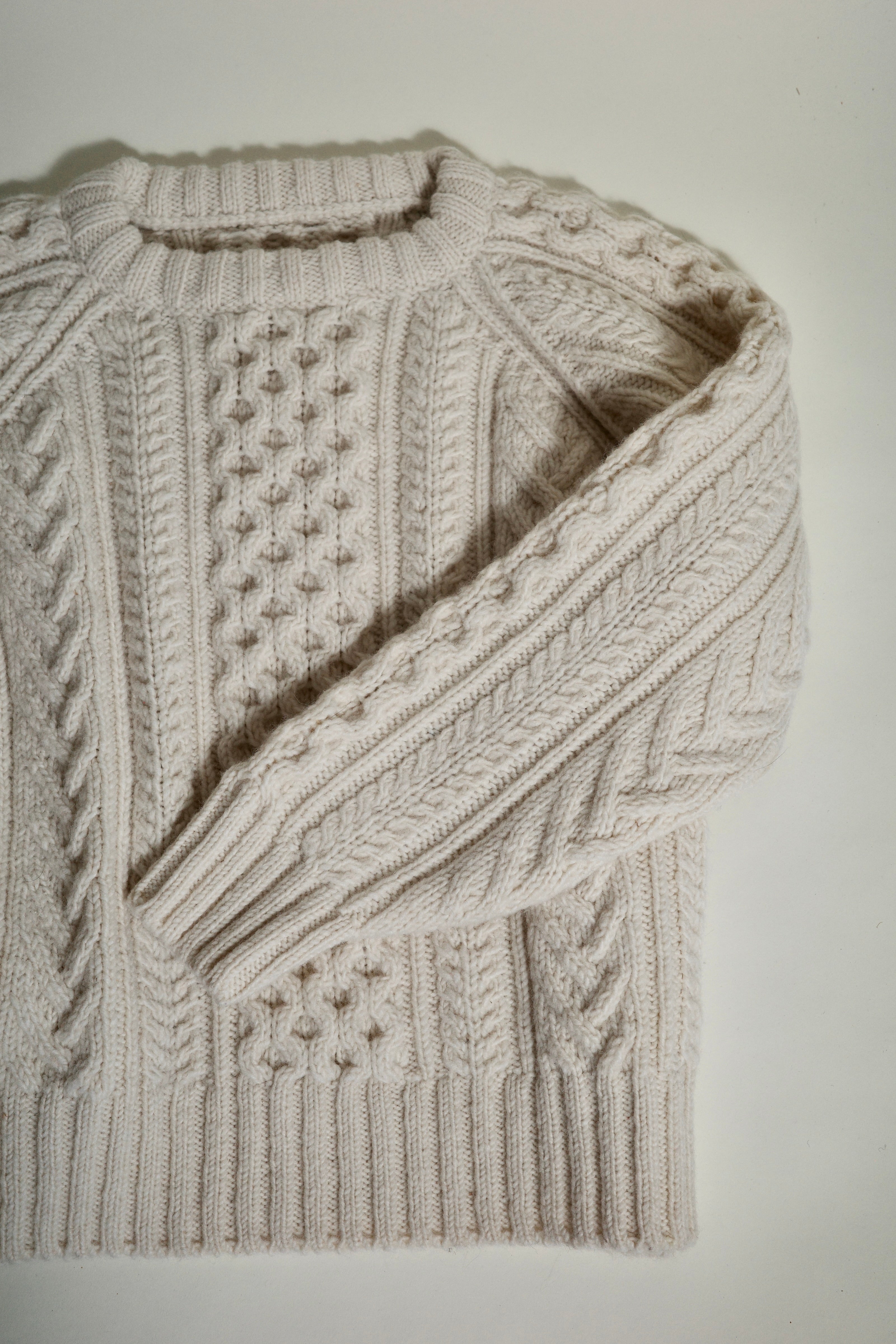 The Aran Crewneck in Cream