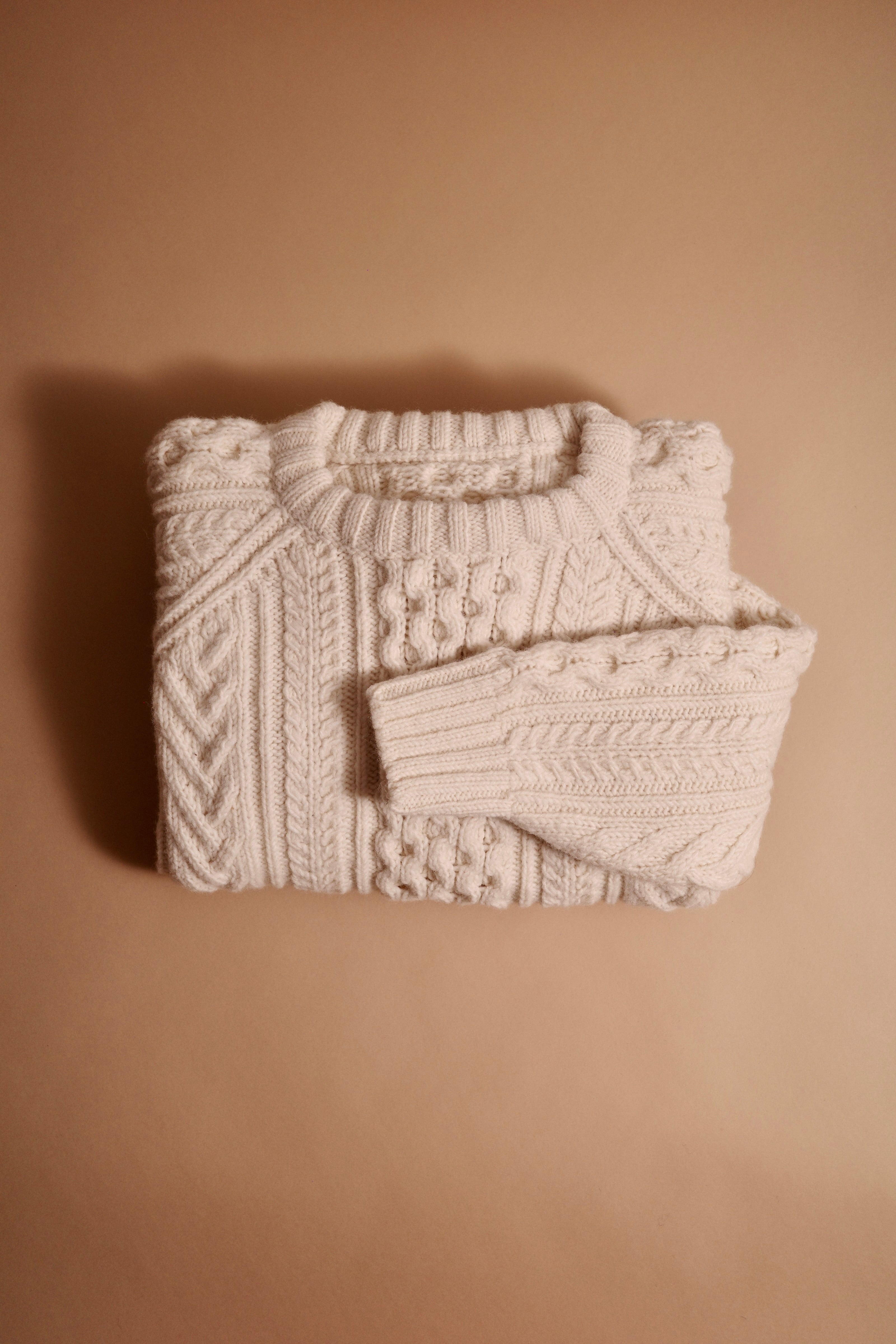 The Aran Crewneck in Cream