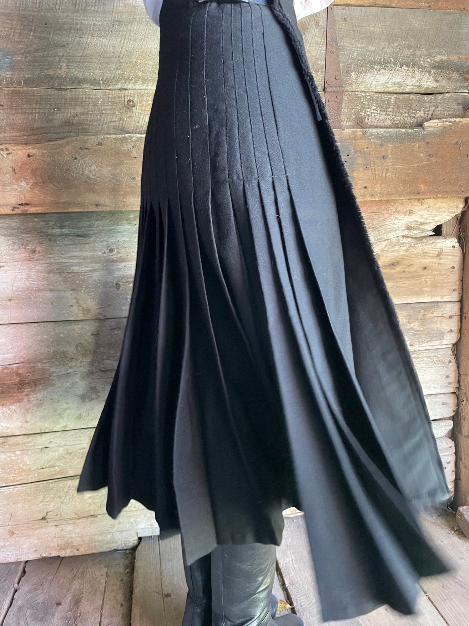 Action shot of a kilt swinging in the air