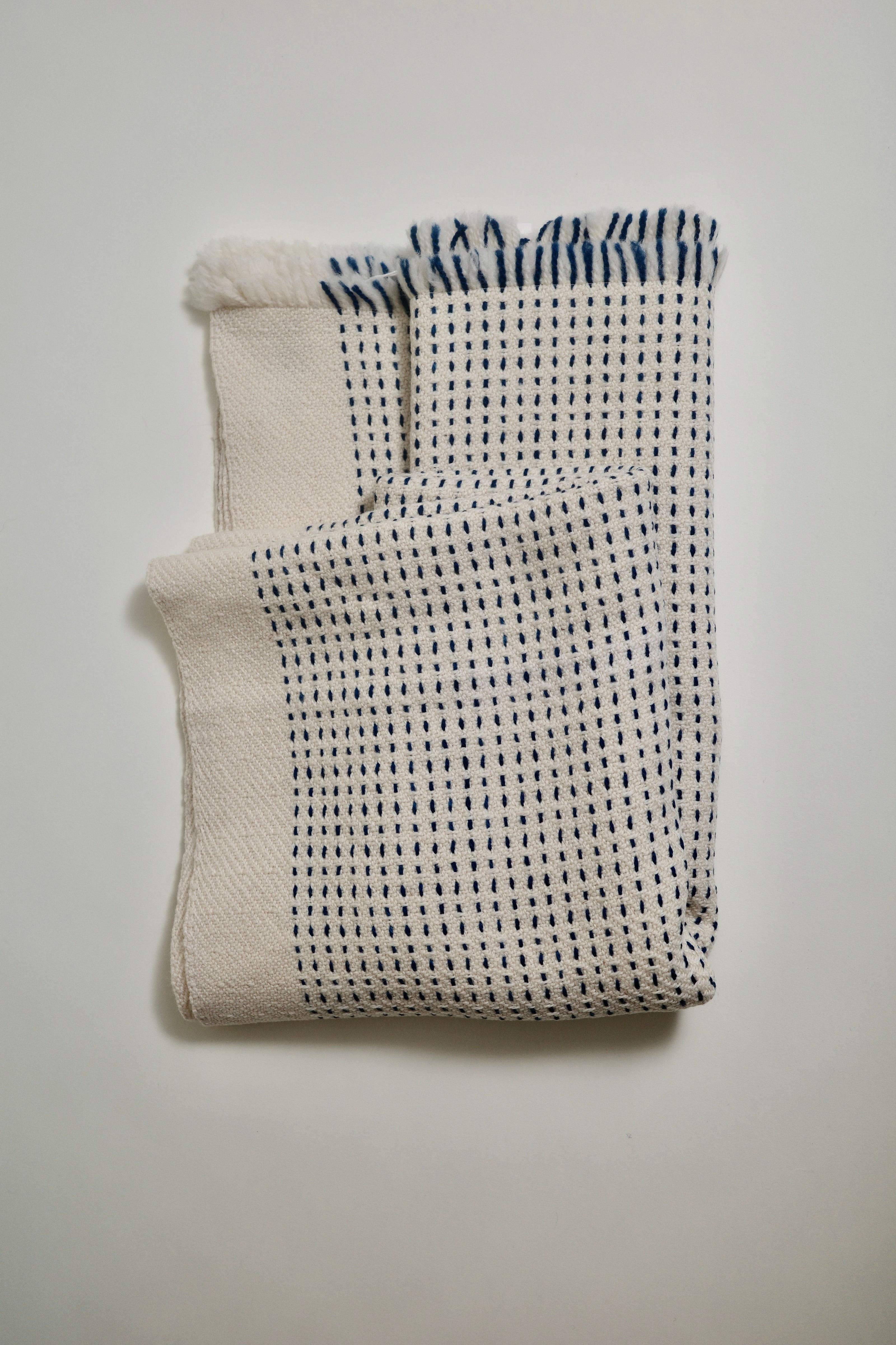 Ivory Wool "Stitched" Shawl