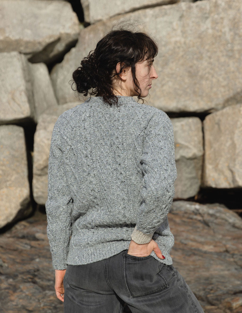 The Aran Crewneck in Grey