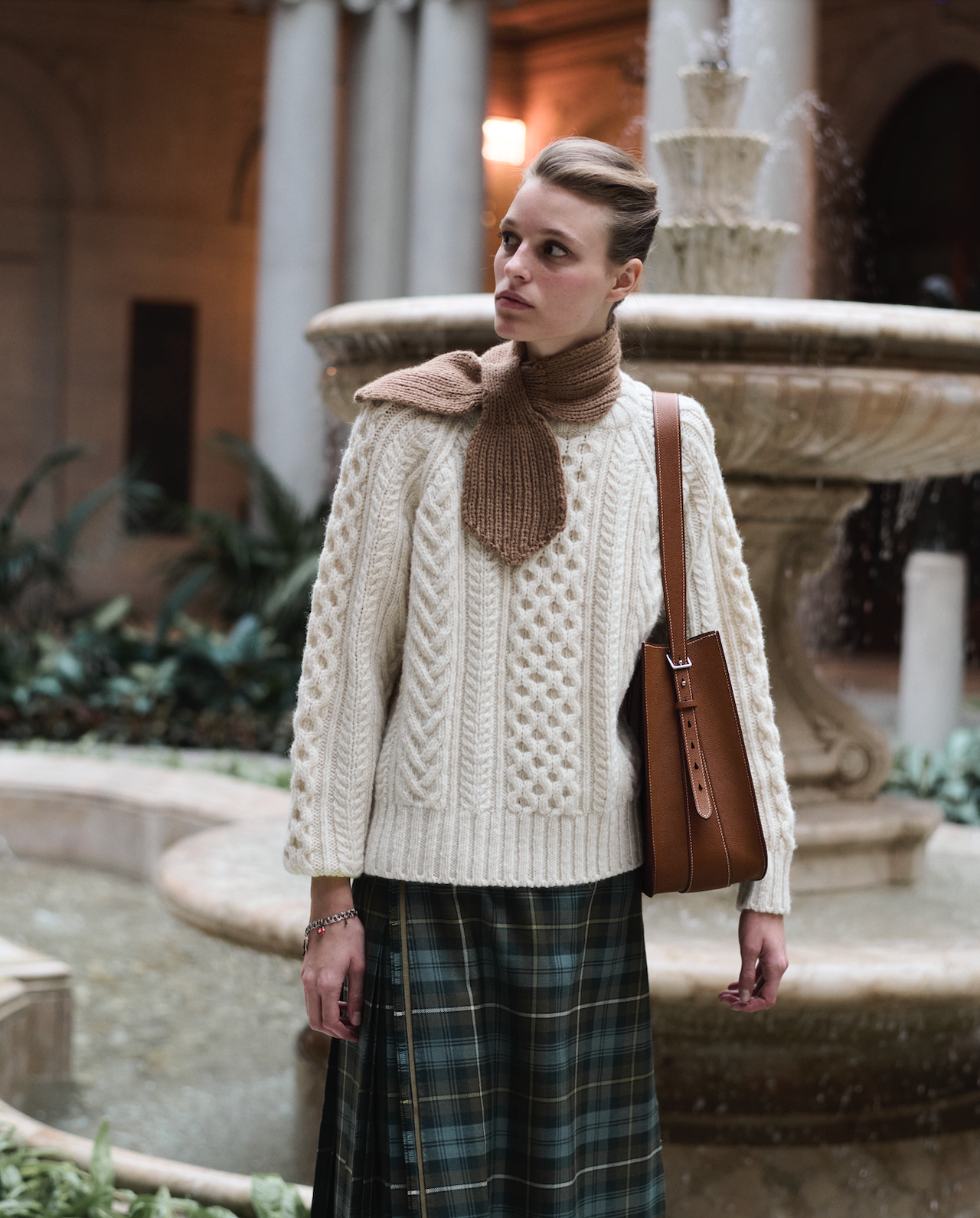 The Aran Crewneck in Cream