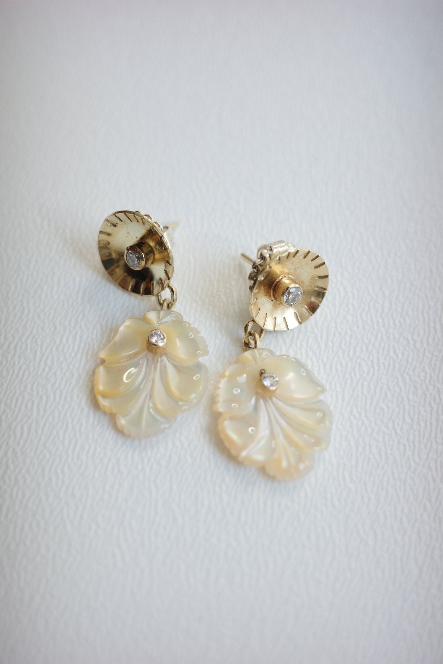 Yellow Mussel Shell Earrings