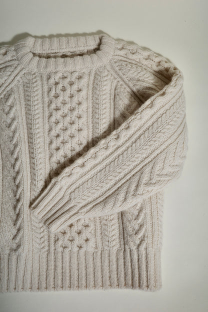The Aran Crewneck in Cream