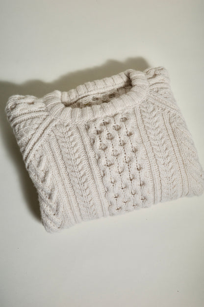 The Aran Crewneck in Cream
