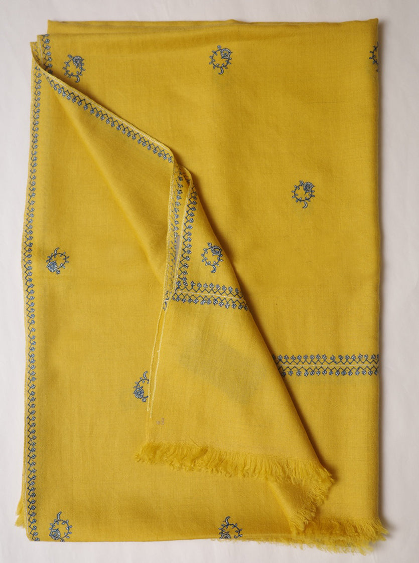 The Flower Buti Shawl in Yellow
