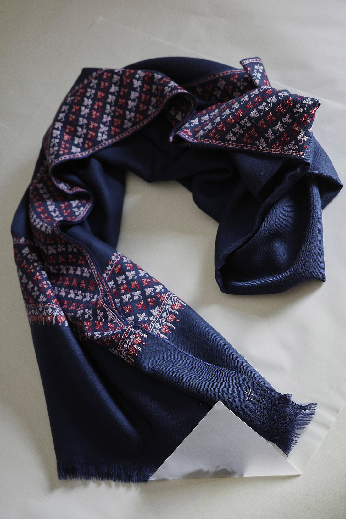 Dordar Frame Hand-Embroidered Shawl