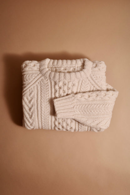 The Aran Crewneck in Cream