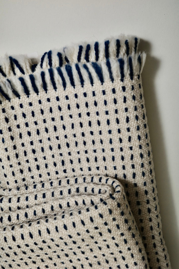 Ivory Wool &quot;Stitched&quot; Shawl