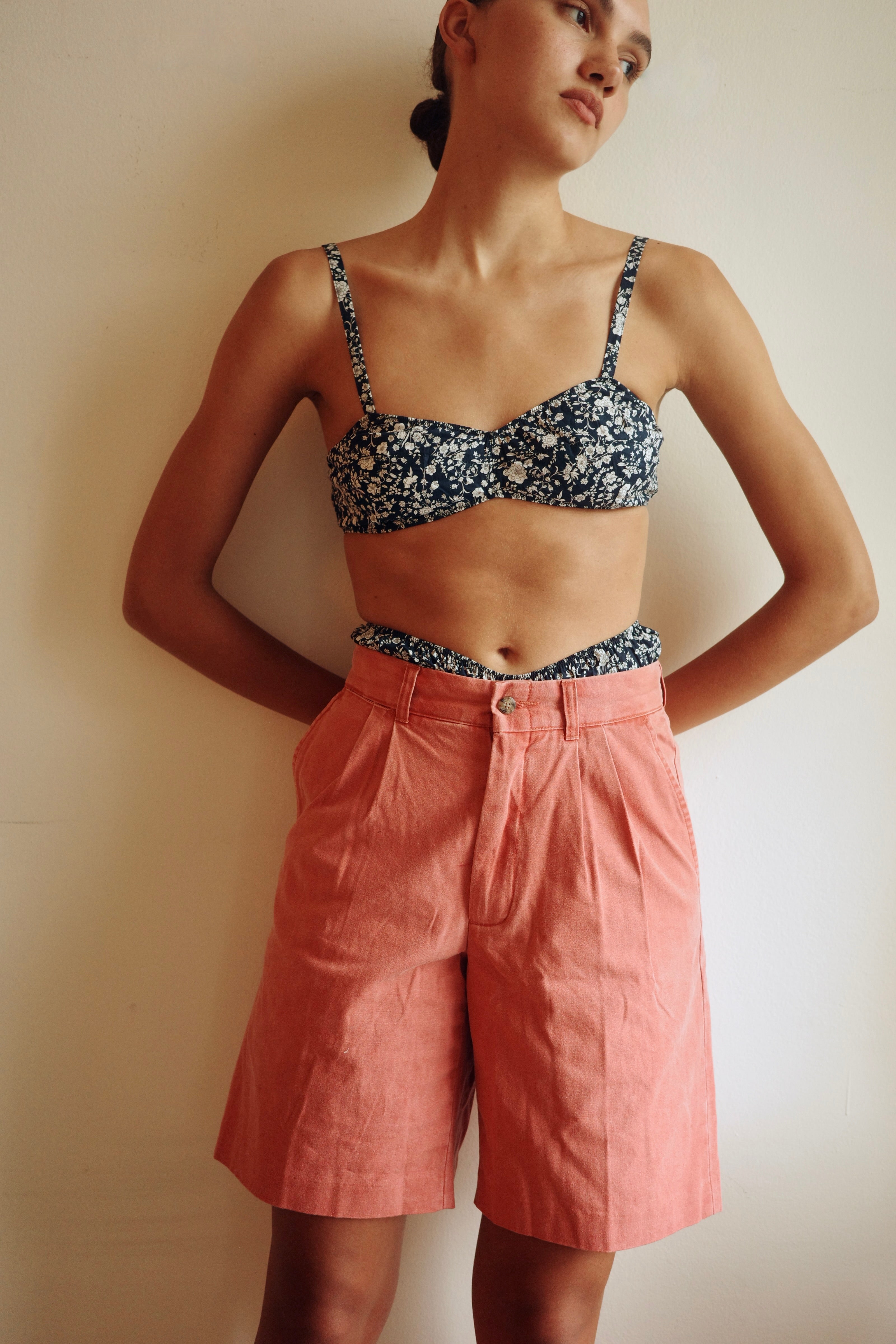 Vintage Nantuket Red Pleated Bermuda