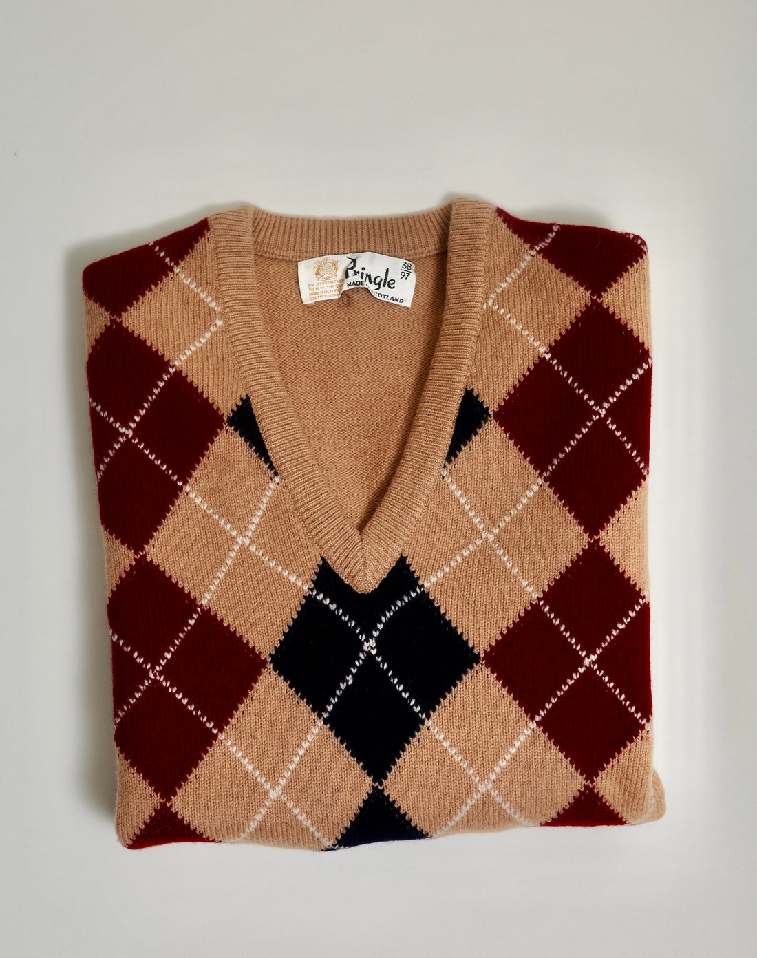 The Argyle V-neck in Camel