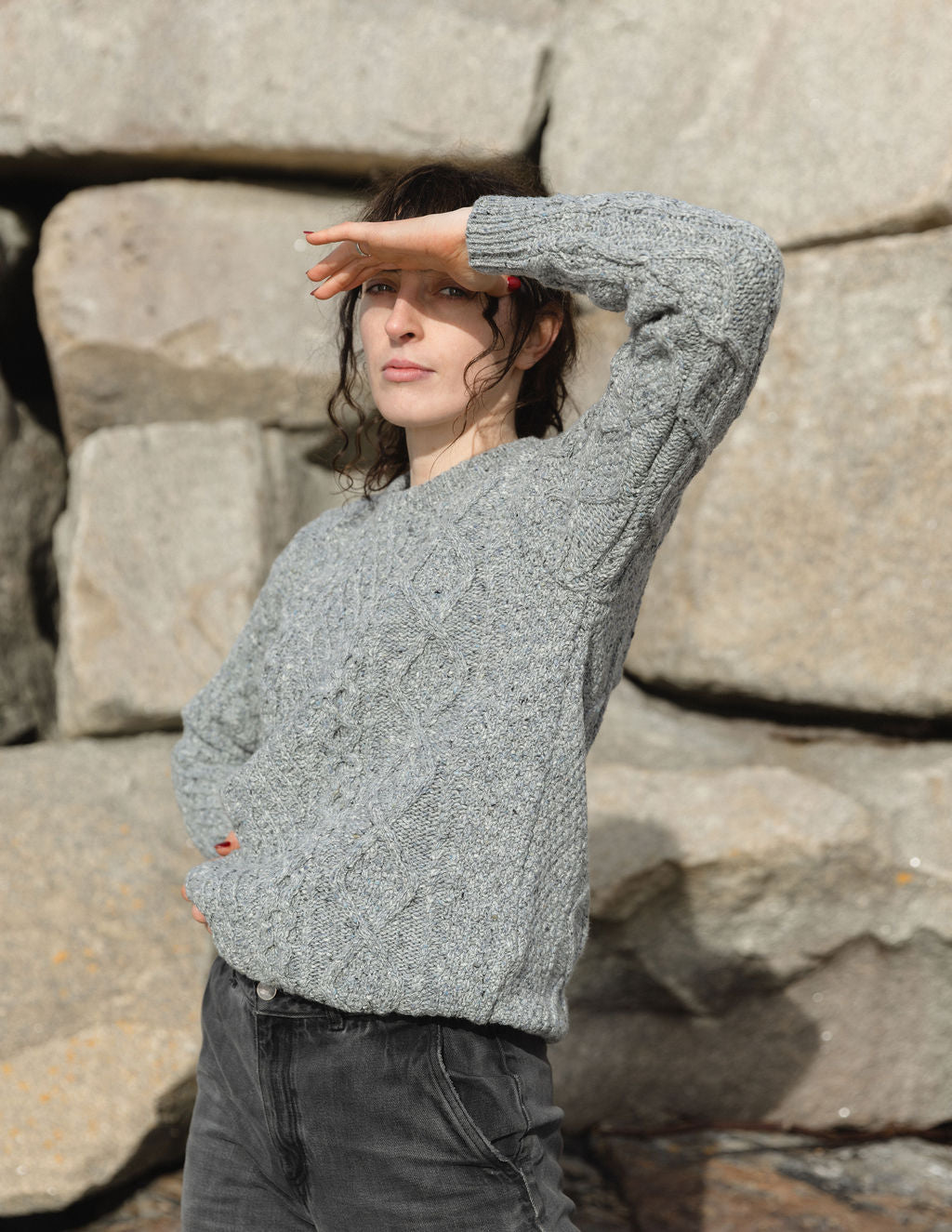 The Aran Crewneck in Grey