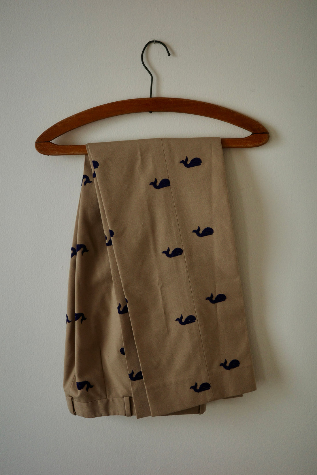 Vintage Embroidered Whale Khaki Trouser