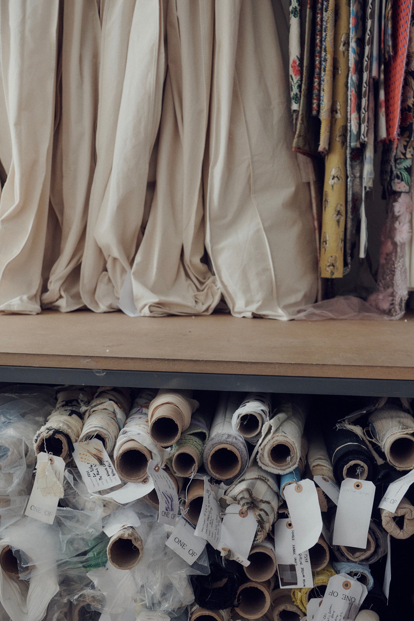 rolls of fabric
