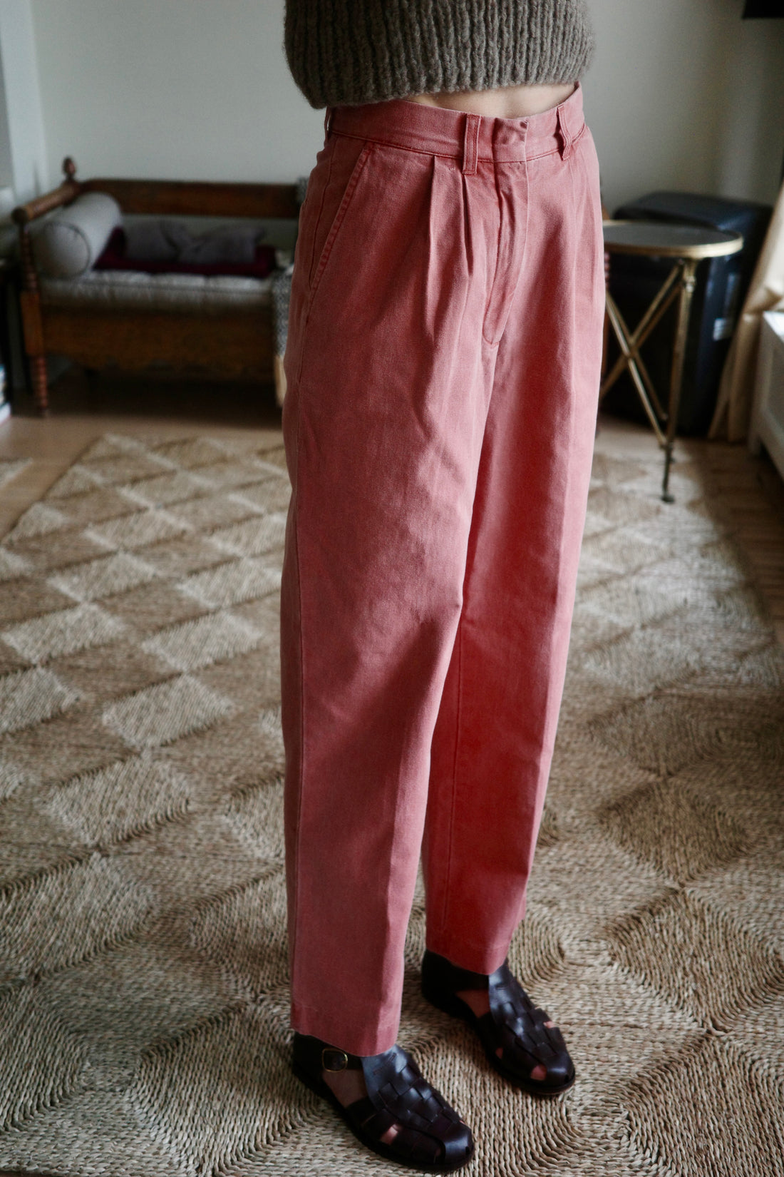 Vintage Nantuket Red Pleated Trouser