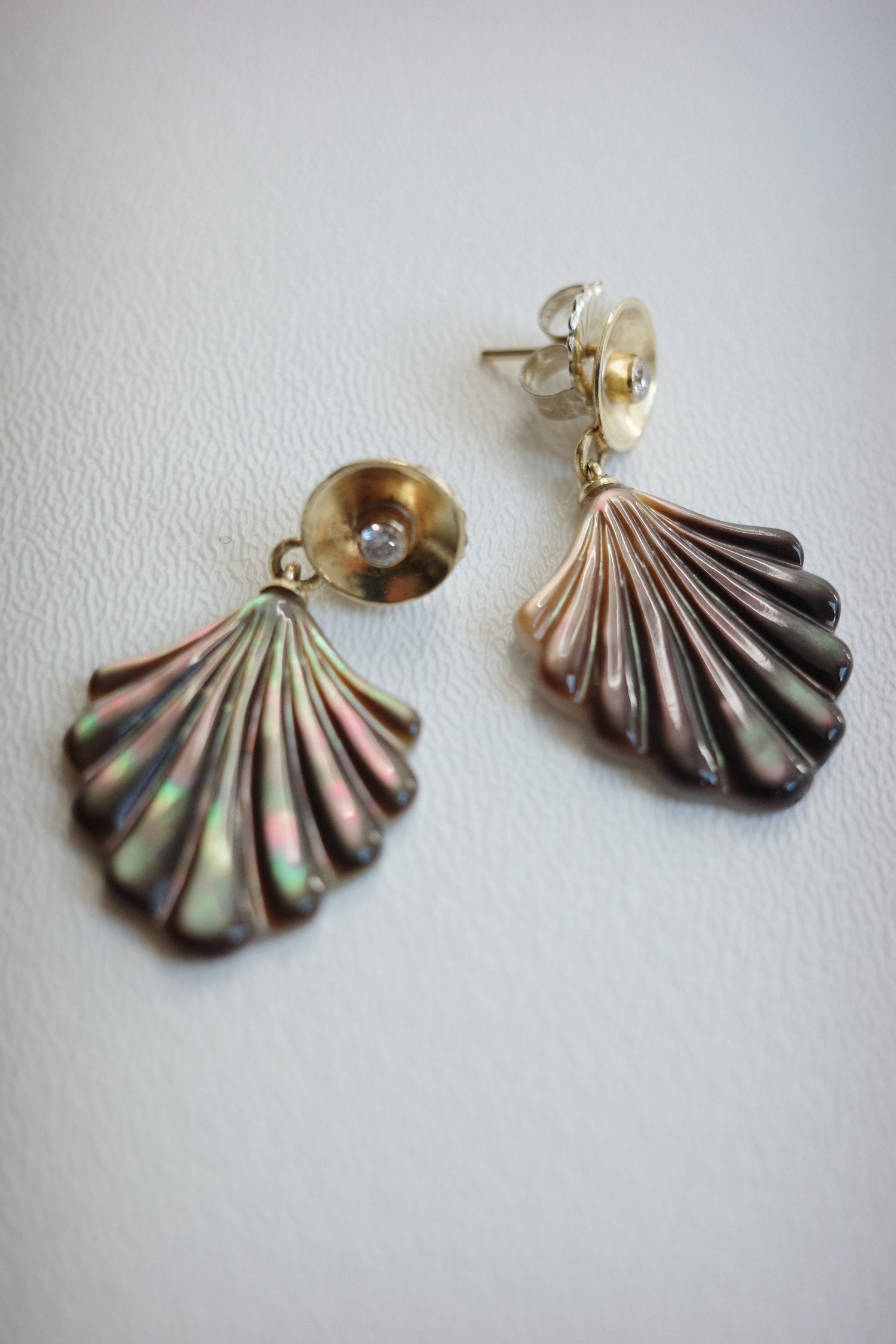Black Lip Mussel Shell Earrings